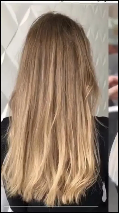 Before: grown-out blonde with darker roots